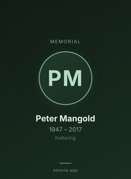 Memorial portrait of Peter Mangold