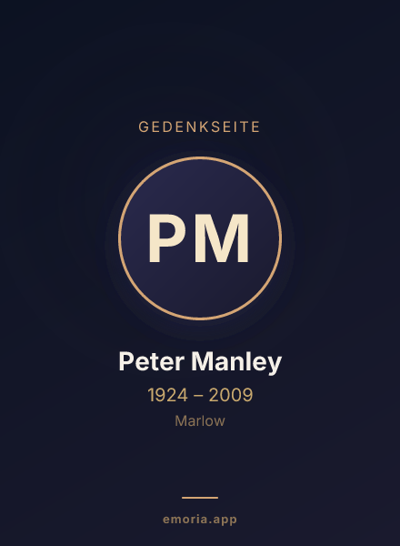 Gedenkportrait von Peter Manley