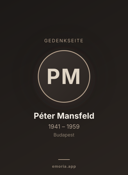 Gedenkportrait von Péter Mansfeld