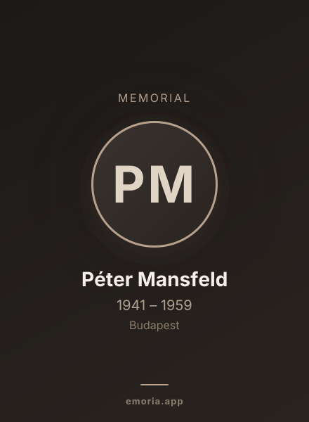 Memorial portrait of Péter Mansfeld