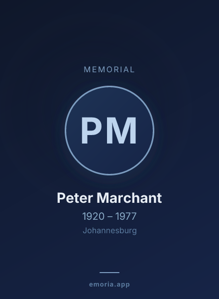 Memorial portrait of Peter Marchant