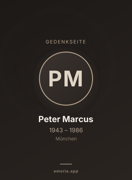 Gedenkportrait von Peter Marcus