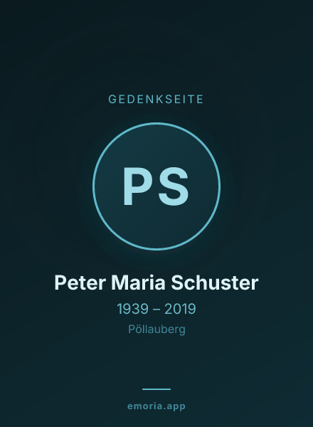 Gedenkportrait von Peter Maria Schuster