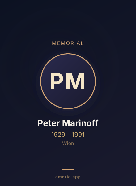 Memorial portrait of Peter Marinoff