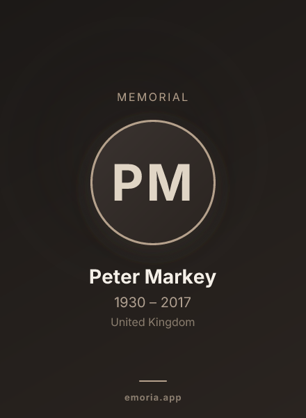Memorial portrait of Peter Markey