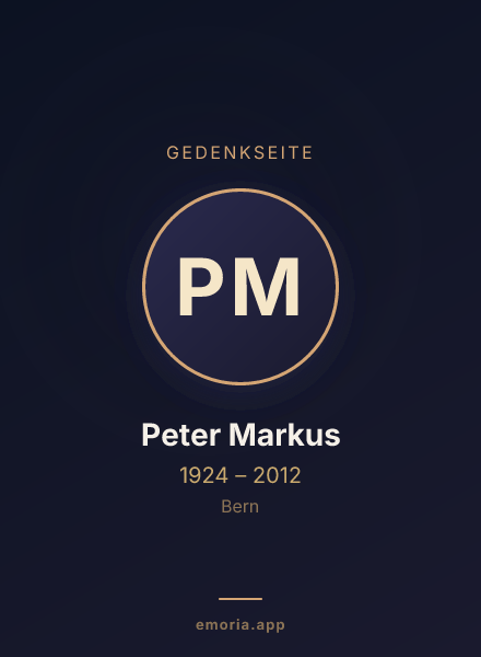 Gedenkportrait von Peter Markus