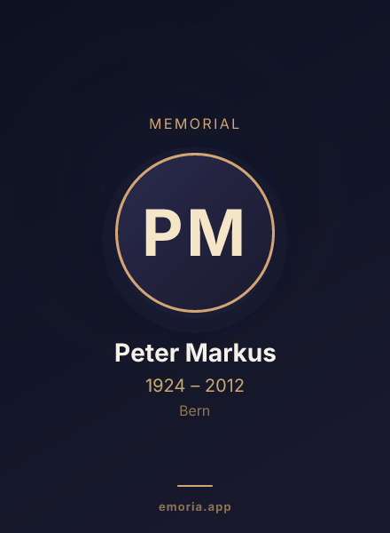 Memorial portrait of Peter Markus