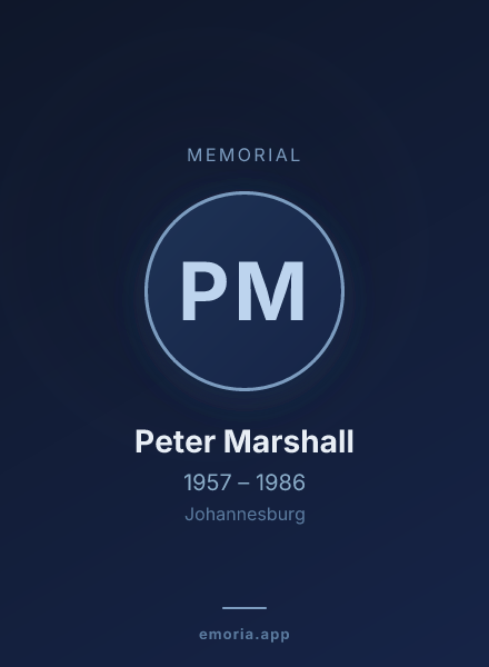 Memorial portrait of Peter Marshall