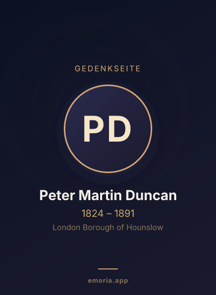 Gedenkportrait von Peter Martin Duncan