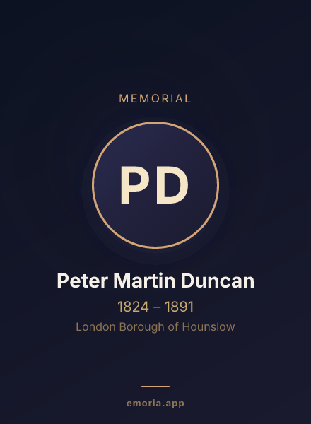 Memorial portrait of Peter Martin Duncan