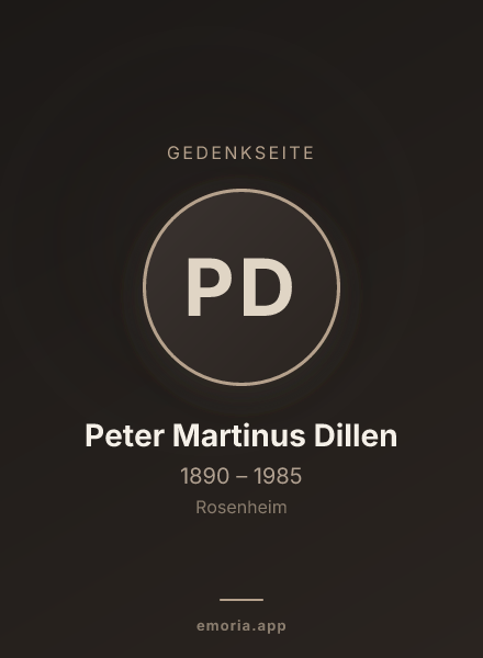Gedenkportrait von Peter Martinus Dillen