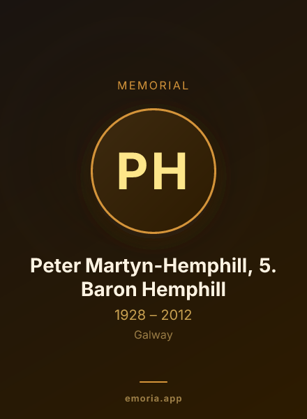 Memorial portrait of Peter Martyn-Hemphill, 5. Baron Hemphill