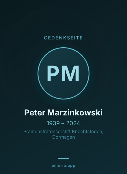 Gedenkportrait von Peter Marzinkowski