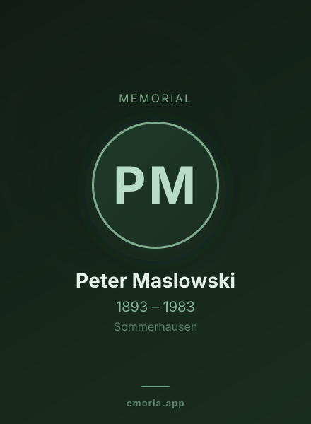 Memorial portrait of Peter Maslowski