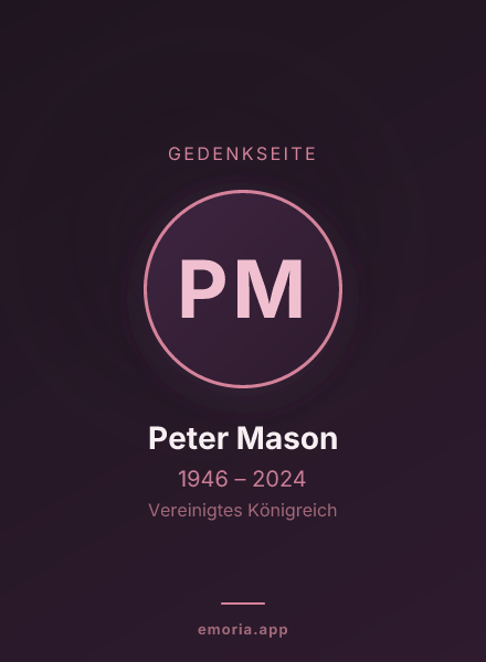 Gedenkportrait von Peter Mason