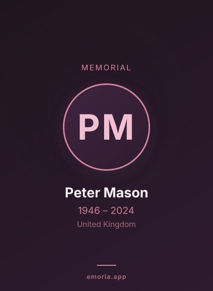 Memorial portrait of Peter Mason