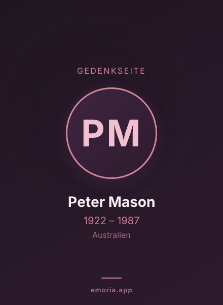 Gedenkportrait von Peter Mason