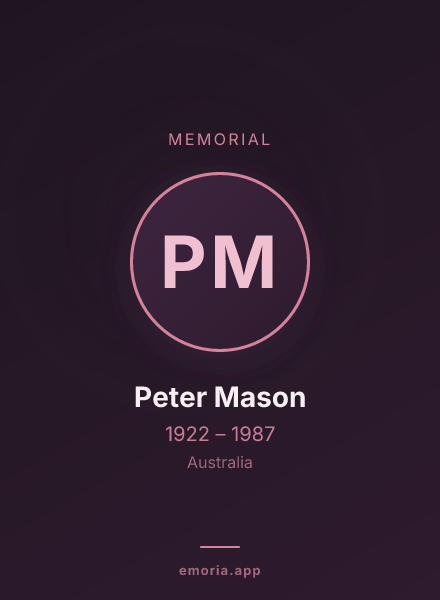 Memorial portrait of Peter Mason