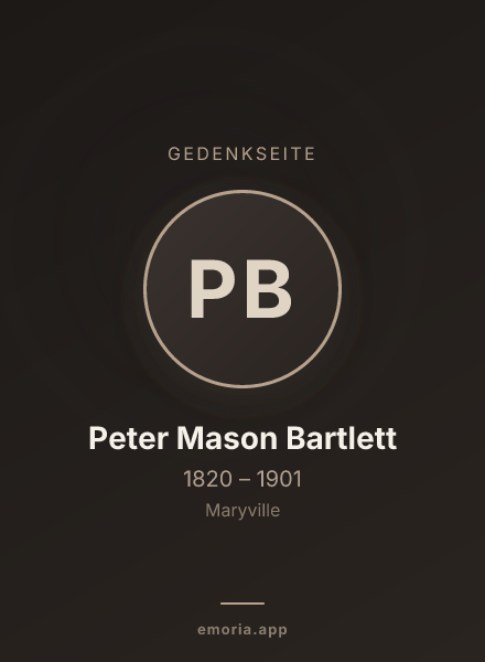 Gedenkportrait von Peter Mason Bartlett