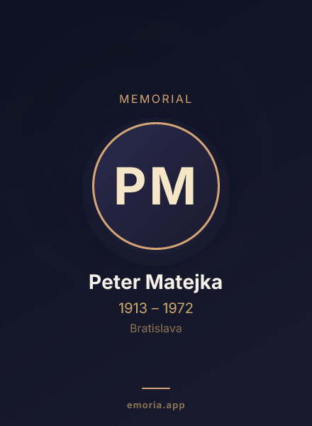 Memorial portrait of Peter Matejka