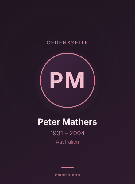 Gedenkportrait von Peter Mathers