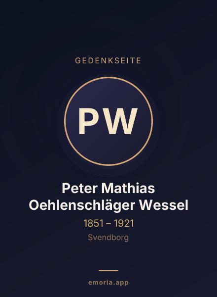 Gedenkportrait von Peter Mathias Oehlenschläger Wessel