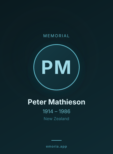 Memorial portrait of Peter Mathieson
