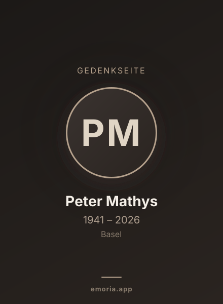 Gedenkportrait von Peter Mathys
