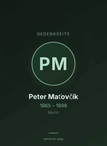 Gedenkportrait von Peter Maťovčík