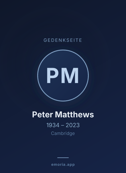 Gedenkportrait von Peter Matthews
