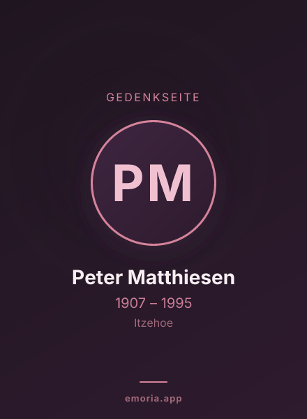Gedenkportrait von Peter Matthiesen
