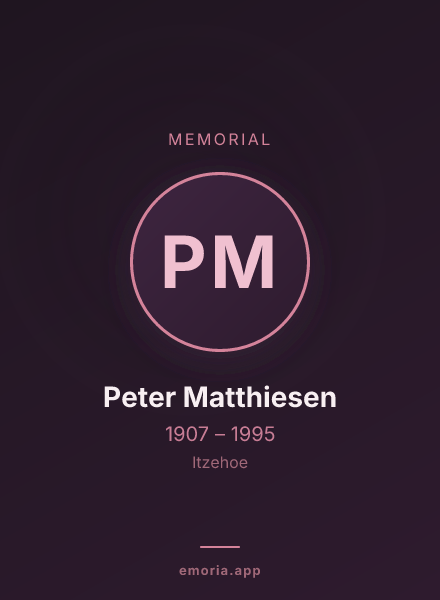 Memorial portrait of Peter Matthiesen