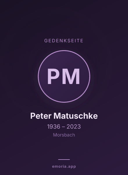 Gedenkportrait von Peter Matuschke