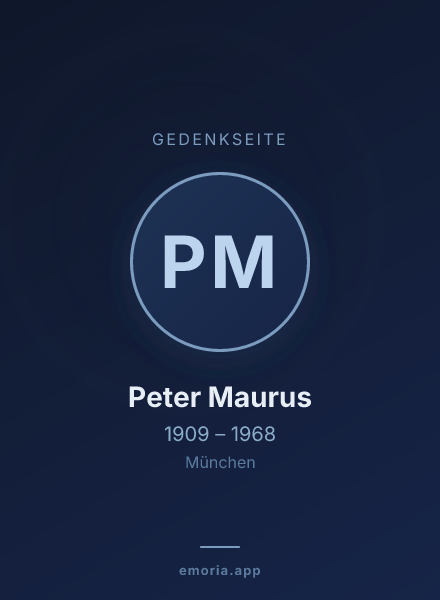 Gedenkportrait von Peter Maurus