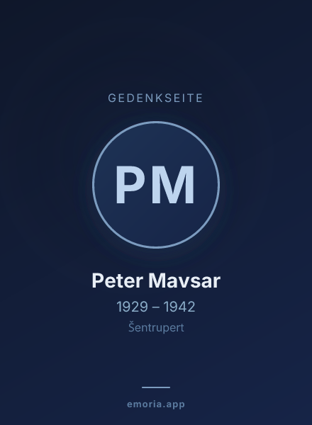 Gedenkportrait von Peter Mavsar