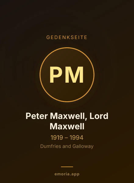 Gedenkportrait von Peter Maxwell, Lord Maxwell