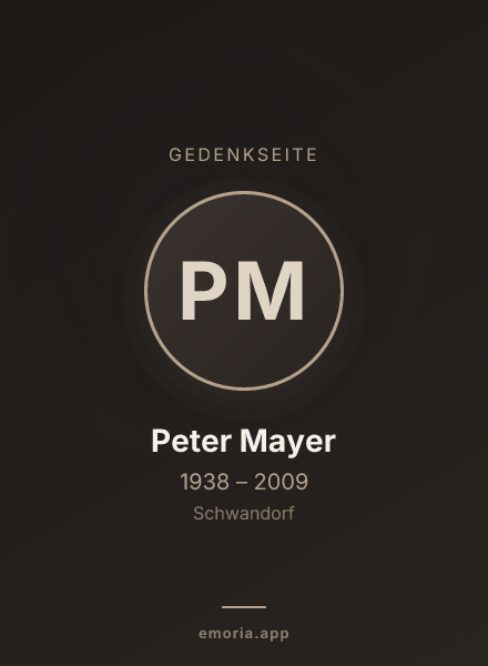 Gedenkportrait von Peter Mayer