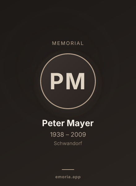 Memorial portrait of Peter Mayer