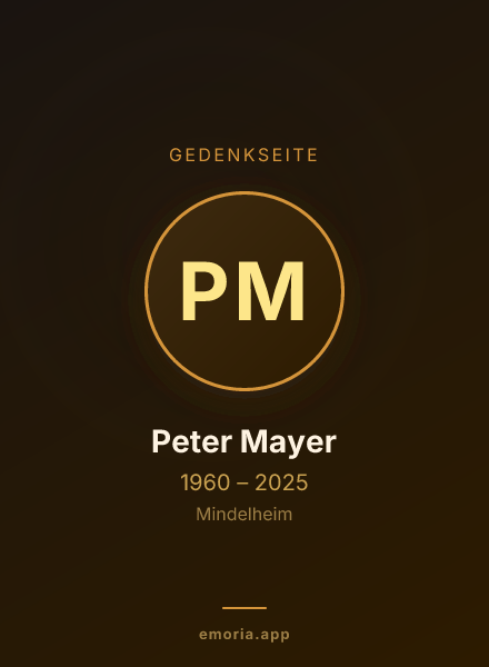 Gedenkportrait von Peter Mayer