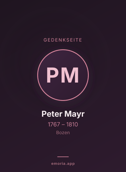 Gedenkportrait von Peter Mayr