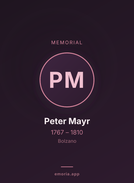 Memorial portrait of Peter Mayr