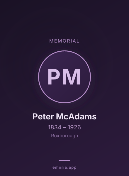 Memorial portrait of Peter McAdams
