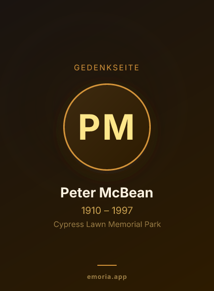 Gedenkportrait von Peter McBean