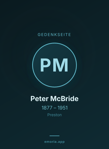 Gedenkportrait von Peter McBride