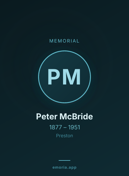Memorial portrait of Peter McBride