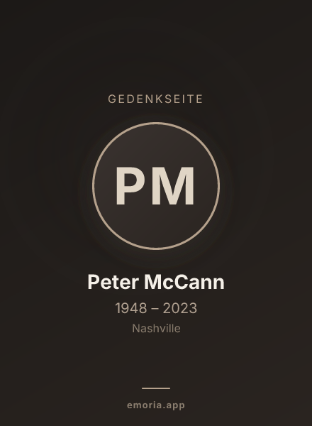 Gedenkportrait von Peter McCann