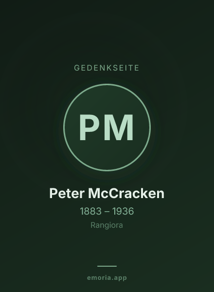 Gedenkportrait von Peter McCracken