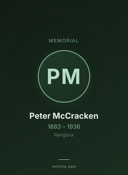 Memorial portrait of Peter McCracken