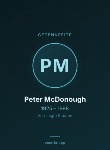 Gedenkportrait von Peter McDonough