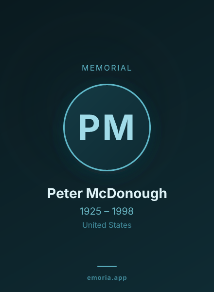 Memorial portrait of Peter McDonough